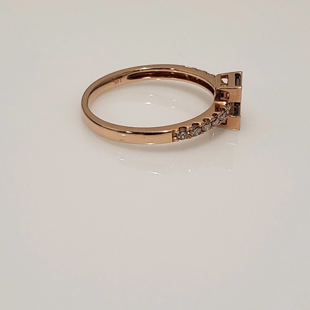 Le Vian 14k Rose Gold Chocolate Quartz Baguettes Nude Diamond Ring Size 7 - Picture 3 of 8